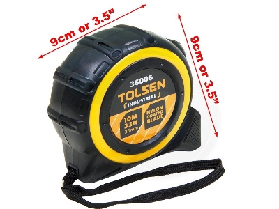 Picture of TOLSEN 10M 33ft Nylon Coated Heavy Duty Measuring Tape Metric Imperial 36006 - Kings Trading