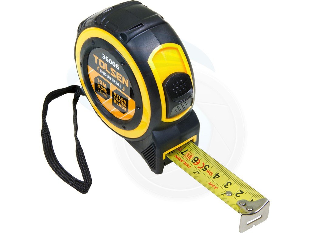 Picture of TOLSEN 10M 33ft Nylon Coated Heavy Duty Measuring Tape Metric Imperial 36006 - Kings Trading