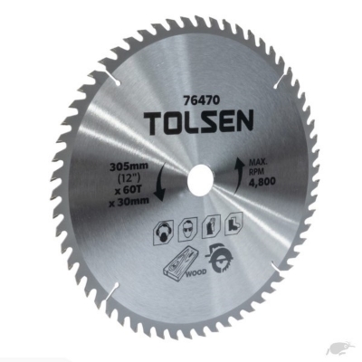 Picture of TOLSEN TCT Saw Blade 305mm(12") x 60T x 30mm For Wood Cutting 76470 - Kings Trading