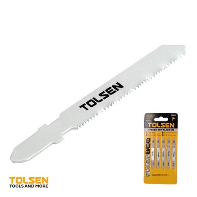 Picture of TOLSEN 5pcs Jigsaw Blades Set T118A Metal (75mm 21 TPI) High Carbon Steel Model: 76811