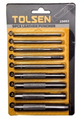 Picture of TOLSEN 9 pcs Leather Puncher Craft Set (2.5/3/4/5/6/7/8/9/10mm) Belt Hollow Model: 25093