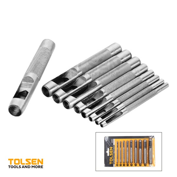 Picture of TOLSEN 9 pcs Leather Puncher Craft Set (2.5/3/4/5/6/7/8/9/10mm) Belt Hollow Model: 25093