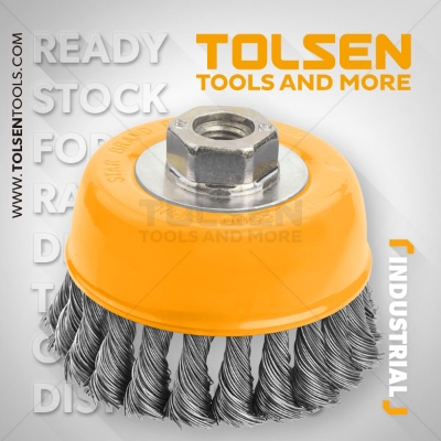 Picture of TOLSEN 3" Cup Twist Wire Brush with Nut (75mm-M10)  Industrial quality 77587 - Kings Trading