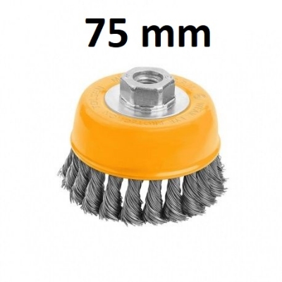 Picture of TOLSEN 3" Cup Twist Wire Brush with Nut (75mm-M10)  Industrial quality 77587 - Kings Trading