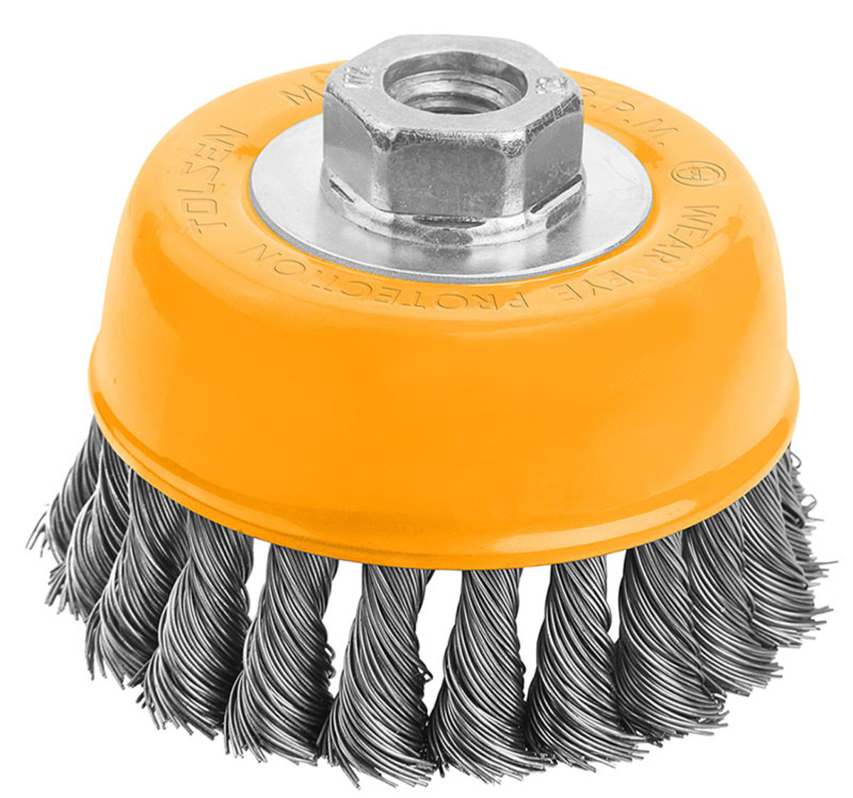Picture of TOLSEN 4" Cup Twist Wire Brush with Nut (100mm-M14)  Industrial quality 77509 - Kings Trading