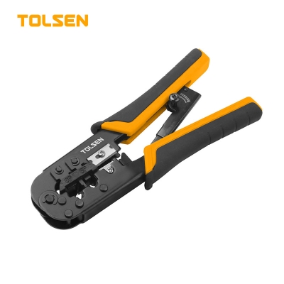 Picture of TOLSEN Ratchet Modular Crimping Pliers with round cable stripper (7.3 "/185mm 8P/6P) 38054 Industrial Series - Kings Trading