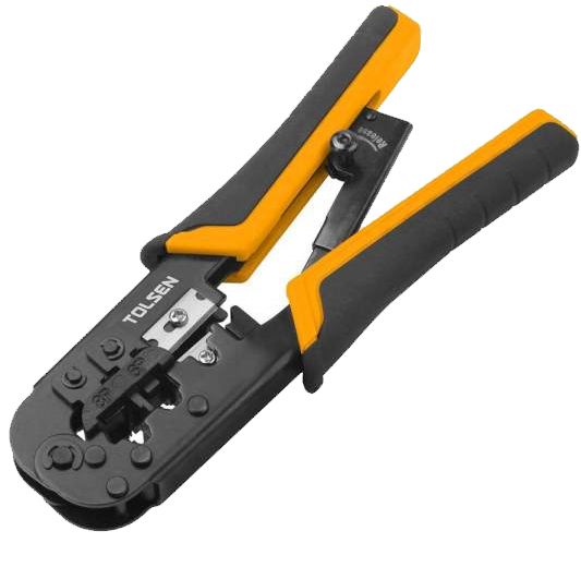 Picture of TOLSEN Ratchet Modular Crimping Pliers with round cable stripper (7.3 "/185mm 8P/6P) 38054 Industrial Series - Kings Trading