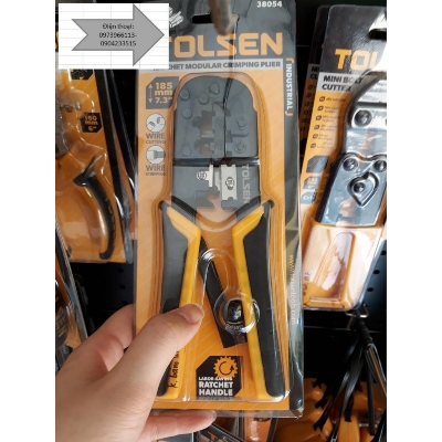 Picture of TOLSEN Ratchet Modular Crimping Pliers with round cable stripper (7.3 "/185mm 8P/6P) 38054 Industrial Series - Kings Trading