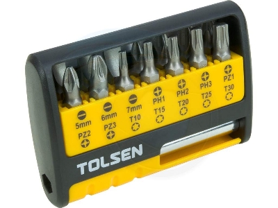 Picture of TOLSEN 15Pcs Magnetic Bit Holder Set for Cordless Screwdriver Screwdriver Drill 20365 - Kings Trading
