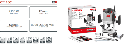 Picture of CROWN Router Plunge 60mm 2100w / CT11001 - Kings Trading