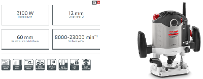 Picture of CROWN Router Plunge 60mm 2100w / CT11001 - Kings Trading