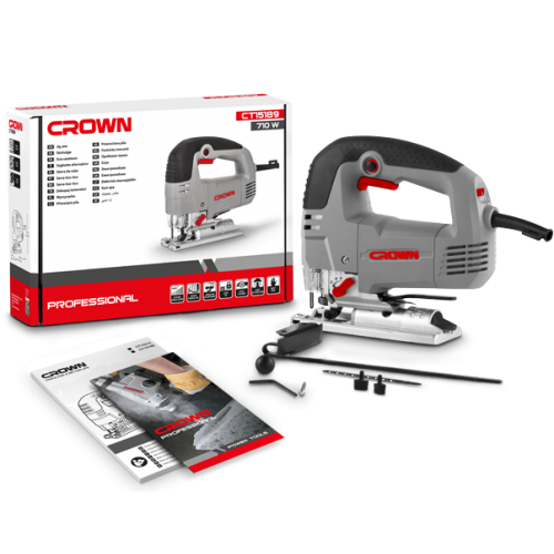 Picture of CROWN Jig Saw 710W, Capacity: Wood - 85 mm, Pendulum action, Stroke: 700 - 3 000 spm  Model: CT15189 - Kings Trading