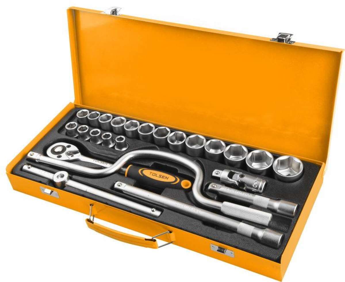 Picture of TOLSEN 24Pcs 1/2" Socket Set with Steel Case 15141 - Kings Trading