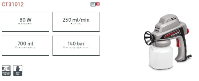 Picture of CROWN Electric Air Spray Gun / Painter 80W 700ml (No need Air Compressor) CT31012 - Kings Trading