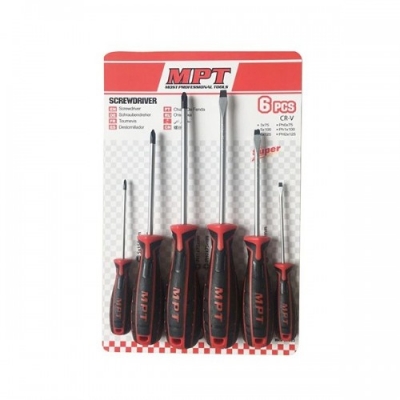Picture of MPT 6 Pcs Non-Slip Magnetic CR-V Phillips and Slotted Screwdriver Set tool sets MHA01003