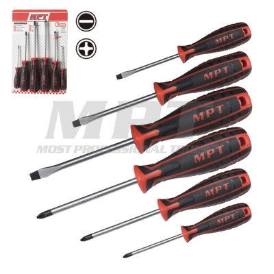 Picture of MPT 6 Pcs Non-Slip Magnetic CR-V Phillips and Slotted Screwdriver Set tool sets MHA01003
