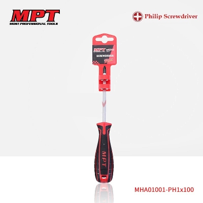 Picture of MPT Phillips/Star Screwdriver PH1-100mm Non-Slip Magnetic Tip CR-V  MHA01001-PH1*100 - Kings Trading