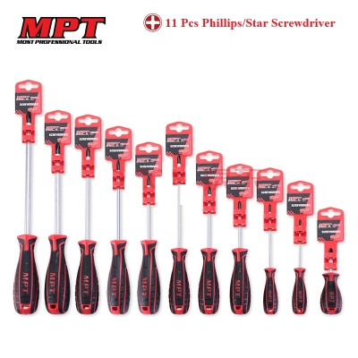Picture of MPT 11 Pcs Non-Slip Magnetic Tip CR-V Phillips/Star Screwdriver Set  Model: MHA01011P