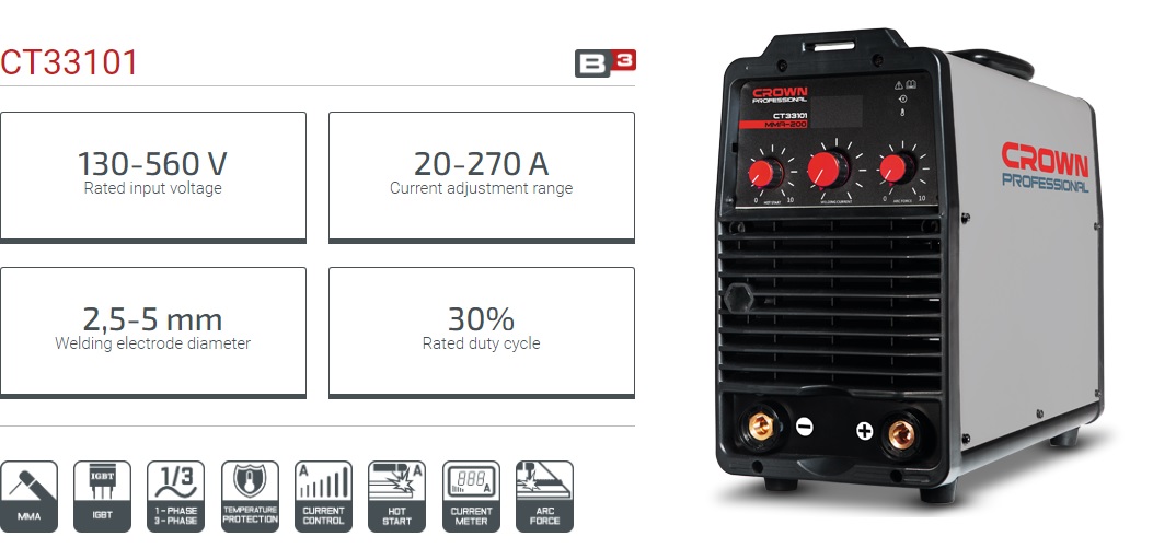 Picture of CROWN Inverter DC MMA Welding Machines (20-270A) MMA-380 with All Accessories Model: CT33101 - Kings Trading