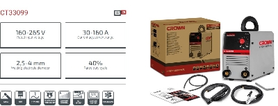 Picture of CROWN Inverter DC MMA Welding Machines (30-160A) MMA-200 with All Accessories Model: CT33099 - Kings Trading