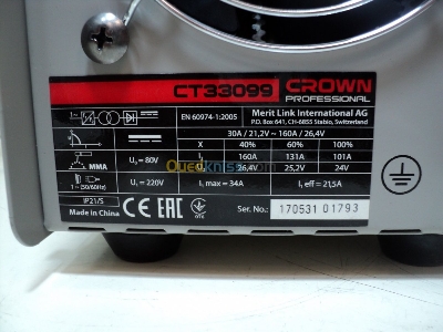 Picture of CROWN Inverter DC MMA Welding Machines (30-140A) MMA-180 with All Accessories Model: CT33098 - Kings Trading