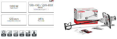 Picture of CROWN Electric Hand Mixer 1100W Model: CT10049 - Kings Trading