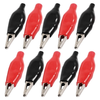 Picture of 10pcs  Alligator Clip 45mm Red Black
