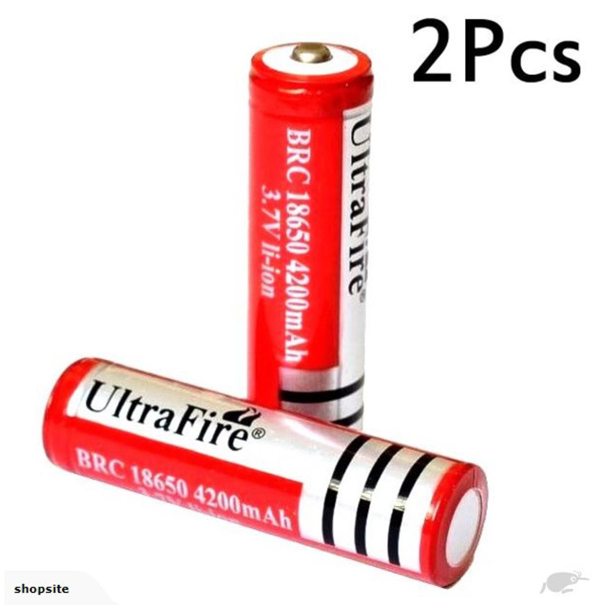 Picture of 2pcs Ultra Fire BRC 18650 Lithium Li-ion Rechargeable Battery 3.7V 4200mAh