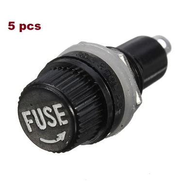 Picture of 5pcs Fuse Holder Case Chassis Panel Mount For 5x20mm Glass Tube Fuse