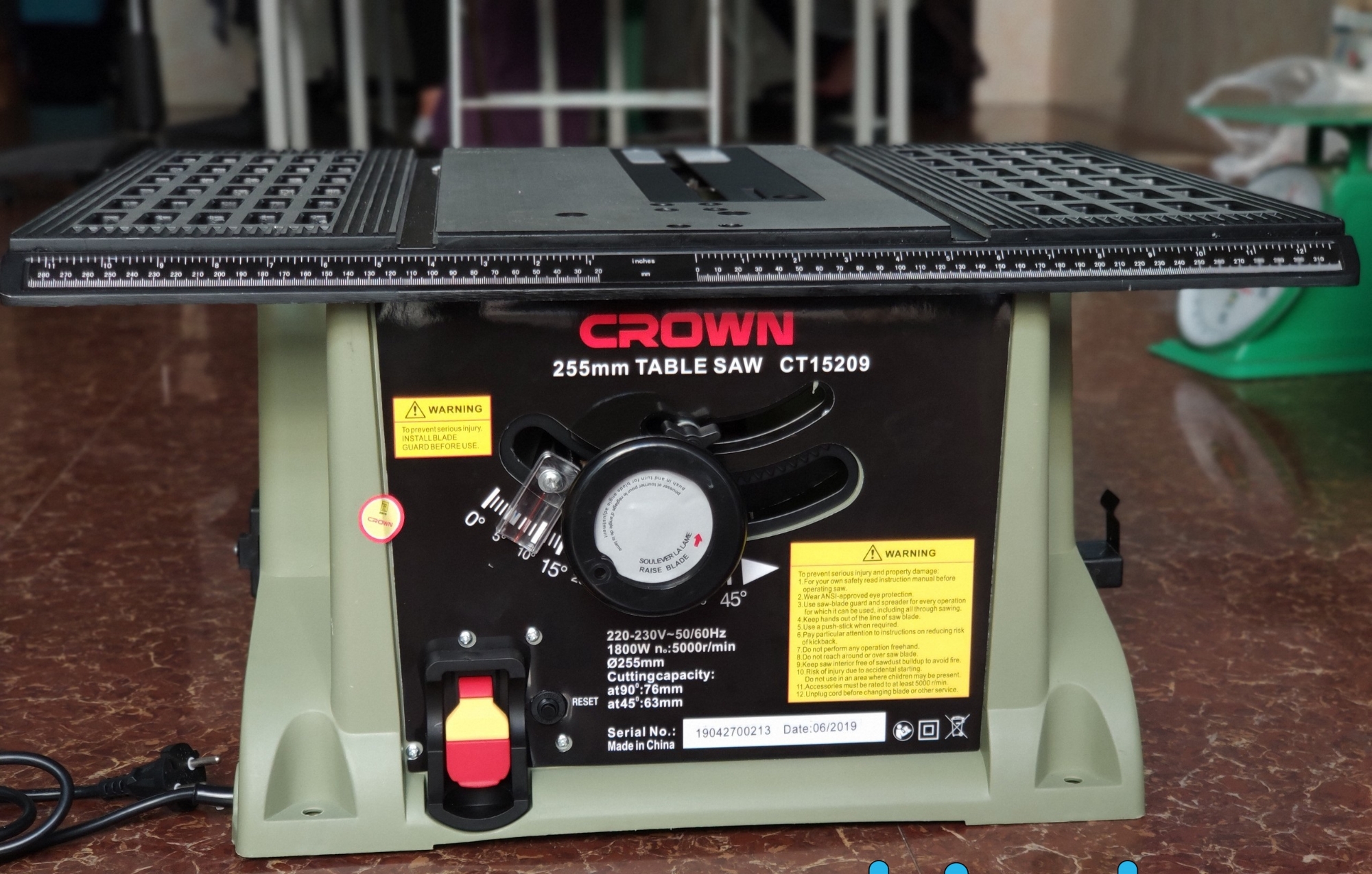 Picture of CROWN Table Saw 1800W, 255mm Wood Cutter Saw Wood Cutter Table Saw Electric Saw Finishing Saw CT15209 - Kings Trading