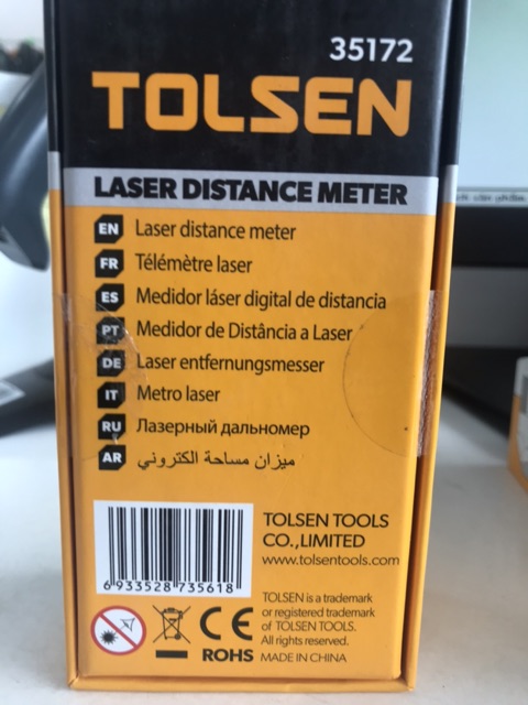 Picture of TOLSEN 20M Distance Meter (0.2-20M, 0.65-65.5FT) 35172 - Kings Trading
