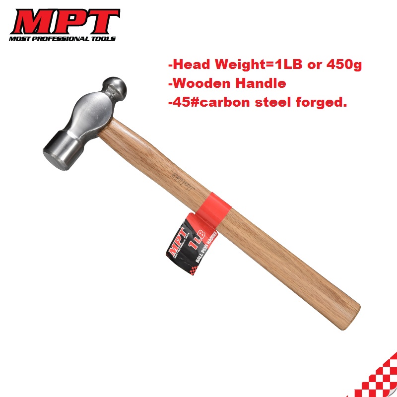 Picture of MPT 450g Ball Pein Hammer Wood Handle Model: MHD05001 - 1LB