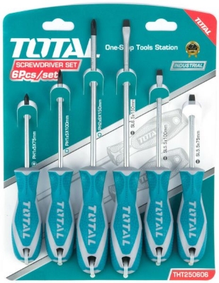 Picture of Total 6 Pcs Screwdriver Set Industrial Series Model: THT250606