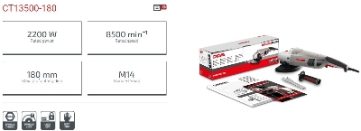 Picture of CROWN 7" Angle Grinder 180mm, 2200W CT13500 - Kings Trading