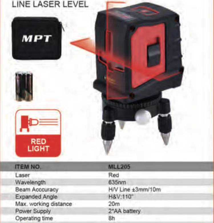 Picture of MPT Line LASER Level (2 lines Red) MLL205 - Kings Trading