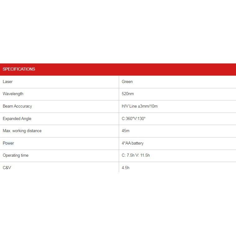 Picture of MPT Line Laser Level Green Light 360 +Cross  Model: MLL507