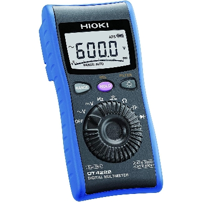 Picture of Hioki DT4222 Digital Multimeter True RMS Premier Pocket DMM with CAT IV 300 V, CAT III 600 V Safety - inverter