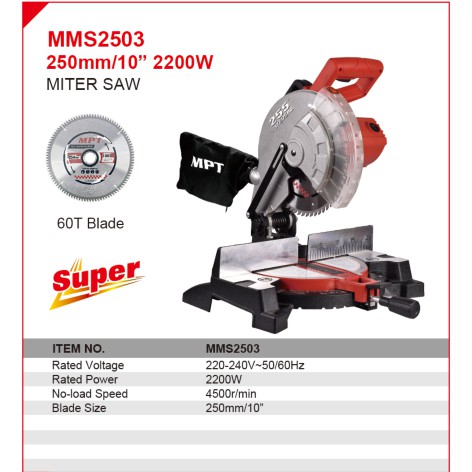 Picture of MPT Miter Saw, 2200 watt 250mm or 10 inch MMS2503