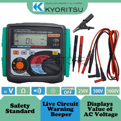 Picture of KYORITSU 3007A Digital Insulation/Continuity Tester Test voltage 250V/500V/1000V - Kings Trading
