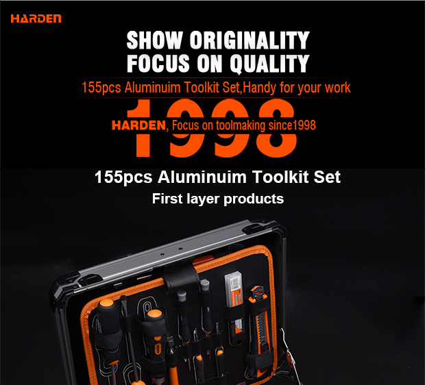 Picture of HARDEN 155PCS Professional HAND Tools Set In Aluminum Case Model: 510703