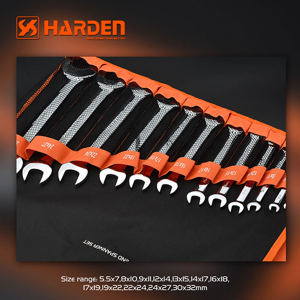 Picture of HARDEN Professional 12PCS Double Open-end Spanners Set Model:  540108