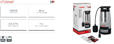 Picture of CROWN Submer Pump 1200W CT35046F - Kings Trading