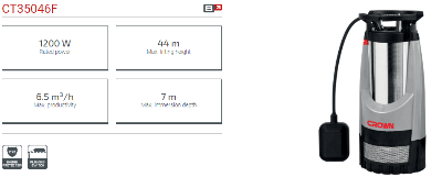 Picture of CROWN Submer Pump 1200W CT35046F - Kings Trading