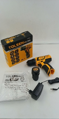 Picture of Tolsen 12V Cordless Drill w/ LED Work light 10mm chuck Soft Grip Handle FX Series Model: 79023