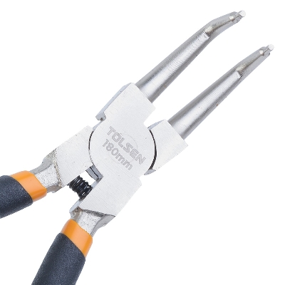 Picture of TOLSEN 7" Internal Circlip Pliers, bent (180mm) Dipped Handle 10082 - Kings Trading