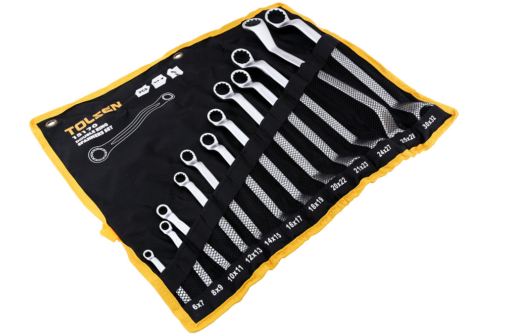 Picture of TOLSEN 12 Pcs Double Ring End Spanner Set (6×7,8×9,10×11,12×13,14×15,16×17,18×19,20×22,21×23,24×27,25×28,30x32mm) 15170 - Kings Trading