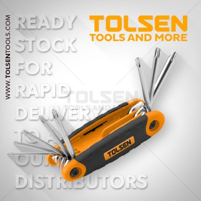 Picture of TOLSEN 8Pcs Folding Torx Star Allen Hex Key Set (T9/T10/T15/T20/T25/T27/T30/T40) 20069 - Kings Trading
