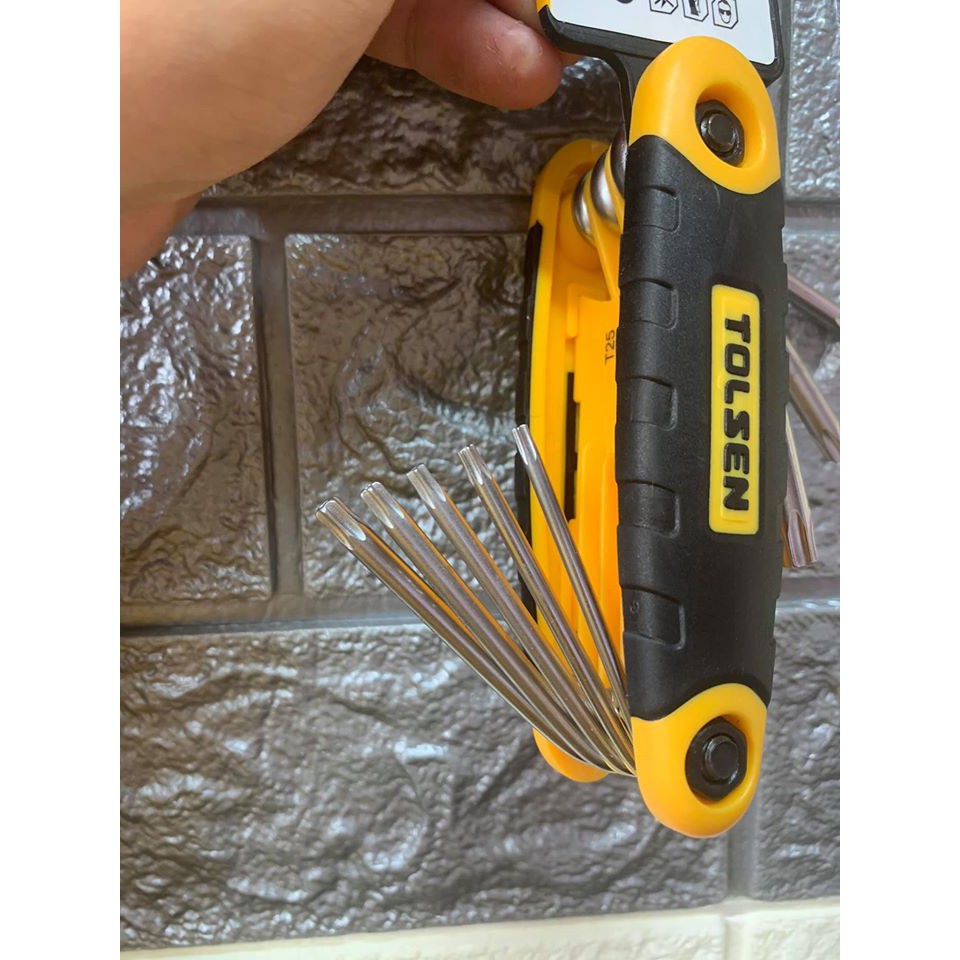 Picture of TOLSEN 8Pcs Folding Torx Star Allen Hex Key Set (T9/T10/T15/T20/T25/T27/T30/T40) 20069 - Kings Trading