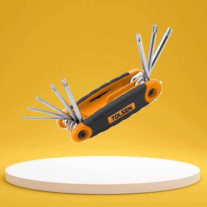Picture of TOLSEN 8Pcs Folding Torx Star Allen Hex Key Set (T9/T10/T15/T20/T25/T27/T30/T40) 20069 - Kings Trading