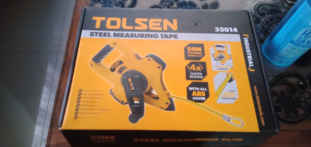 Picture of TOLSEN Steel Measuring Tape 50M or 165ft Metric and Inch Industrial grade 35014 - Kings Trading